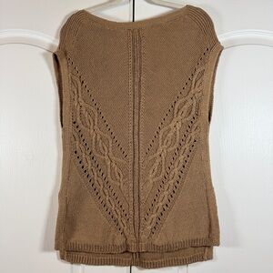 WHBM 100% Cotton Boat Neck Sleeveless Knit Top - Small